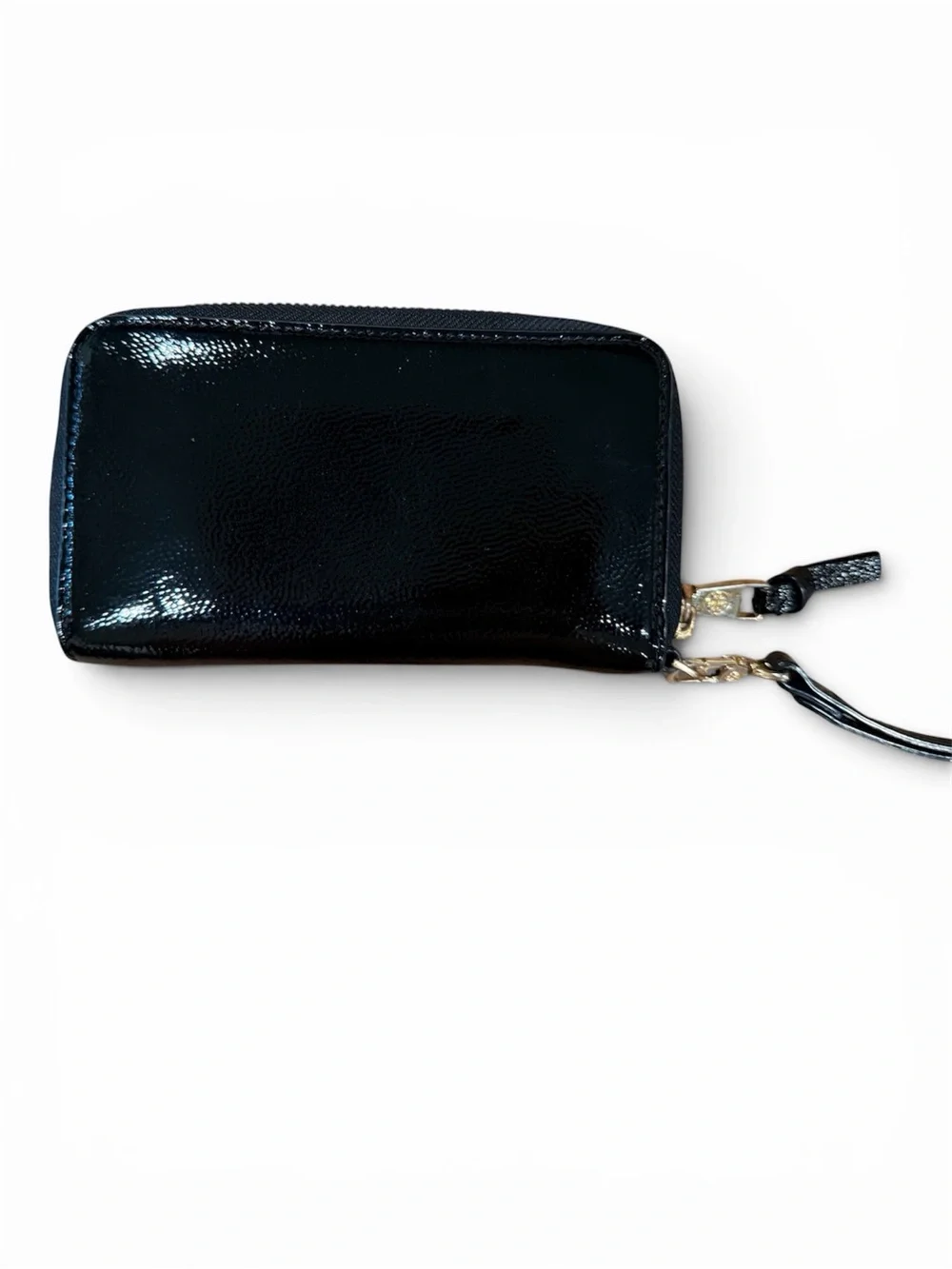 Tory Burch Black Patent Leather Zip Wristlet/Wallet